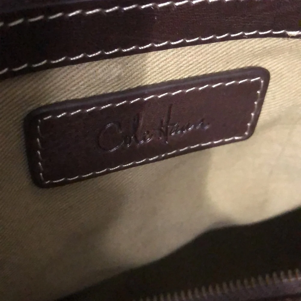 Cole Haan Brown Leather Duffel Briefcase Shoulder Bag